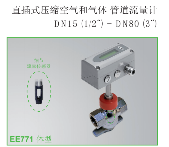 奧地利E+E EE771直插式壓縮空氣和氣體、管道流量計